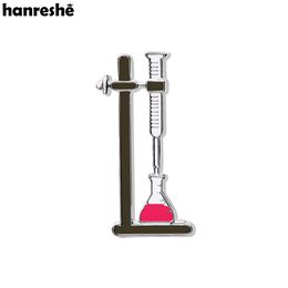 Hanreshe Titration Chemical Science Enamel Brooch Mediacl Lab Beaker Dropper Lapel Pins Jewellery for Scientist Chemist Doctor