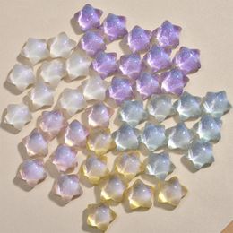 Crystal 50pcs/lot 16mm Colour glitter core transparent cartoon stars shape flatback cabochon beads diy Jewellery earring/hair accessory