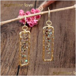 Dangle Chandelier Arrival Retro Geometric Transparent Drops Earring For Women Broken Shell Hooks Elegant Jewelry Gift Drop Deliver Dhc96