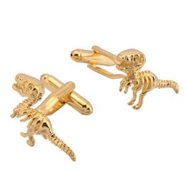 Metal Copper Dinosaur Cufflinks Men's Unisex Suit Shirt Buttons Personality Jurassic Tyrannosaurus Style French Cuff Links Gifts