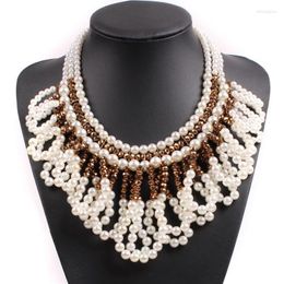 Pendant Necklaces Design Fashion Collar Chunky Pearl Big Statement Necklace For Women Choker Jewellery Accessories Gift