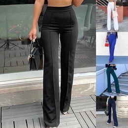 Kadınlar iki parçalı pantolon s moda gündelik iş düz renk yüksek bel, kadınlar için pantolon tulumlarında düz bel 230520