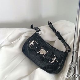 Evening Bags Y2k Girls Retro Love Shoulder Bag Patent Leather Ladies Small Messenger Bags Pattern Women's Hobos Underarm Bag 230519