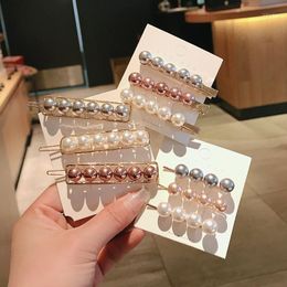 Christmas Decorations 3PCS/Set Fashion Pearls Acetate Geometric Hair Clips For Women Girls Sweet Hairpins Barrettes Accessories Set