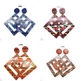 Stud Earrings 2023 Laser Cut Square African Wooden Drop Delivery Jewellery Dhgarden Dh1Tb