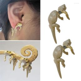 Stud Earrings Resin Lizard Animal For Women Designer Statement Funny Novel Unique Earring Girls Cute Unusual Ear Studs