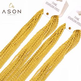Necklaces ASONSTEEL 10pcs 2mm Width Rope Chain Necklace Stainless Steel Gold Color Choker For Women Men Bulk Wholesale AntiAllergy Boho