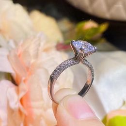 Cluster Rings Passed Diamond Test Perfect D Colour VVS Moissanite Ring 1ct-2ct Women Romantic Wedding Luxury Accessories Jewellery