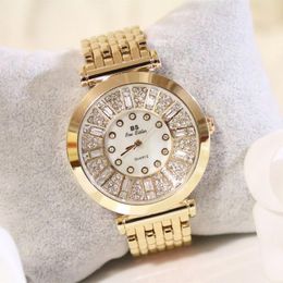 Wristwatches Fashion Ladies Quartz Watches Rose Gold Rhinestone Women Dress Relogio Feminino Montres Femme
