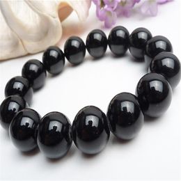 Bracelets Natural Black Tourmaline Crystal Beads Bracelet Women Men Stretch Black Tourmaline Round Bead Bracelet Stone AAAAA