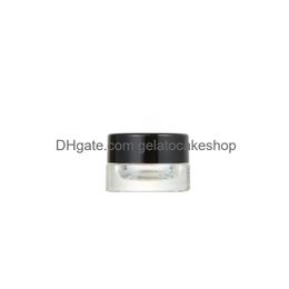 Packing Bottles Clear Eye Cream Jar Bottle 3G 5G Empty Glass Lip Balm Container Wide Mouth Cosmetic Sample Jars With Black Cap Drop Dhydw