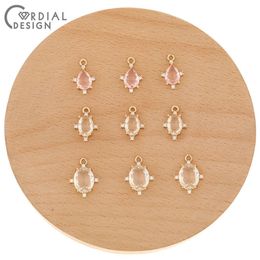 Polish Cordial Design 50Pcs Jewelry Accessories/CZ Charms/Hand Made/Jewelry Connectors/Crystal Pendant For Earrings/DIY Making