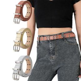 Belts Hole Metal Buckle Punk Style All-match PU Leather Belt Casual Accessories Korean Waist Strap Female Thin Waistband