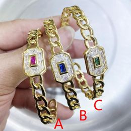 Bangles 3 Pcs 2021 News Zircon Crystal Jewellery bangle Fashion Zircon Punk style Jewellery Bangle Gold Plated women Jewellery Bangle 21113