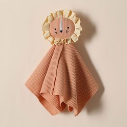 Baby Teething Towel Appease Towel Soft Security Blanket Burp Cloth Muslin Towel Soothing Bib Infants 0-3Y Shower Gift