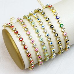 Bracelets 10 Pcs Devil Eyes style Bracelet Turkish eyes Chain Bracelet Fashion Jewellery Bracelet Rainbow Colour Bracelet 40003