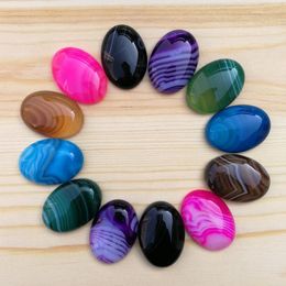 Crystal charm mixed Striped onyx natural stone beads for jewelry making 25X18MM cab cabochon charm fashion Ring accessories 12Pc/lot