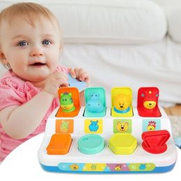 Blocks Interactive Pop up Animal Toy Switch Box Button Baby Intelligence Push Doll Learning To Expand Toys Game Gift 230520