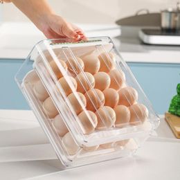 Storage Bottles Egg Display Rack 2 Layer Large Capacity Container Fridge Organiser Food Household Supplies