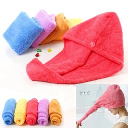 Microfiber Hair Towel Wrap Shower Caps Women Coral Fleece Super Absorbent Quick Dry Hairs Turban Drying Curly Long Thick Spa Bathing Cap 5pcs