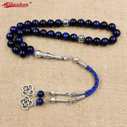 Bracelets Natural blue tiger eye Tasbih Muslim Man bracelets Gift Eid misbaha accessories 33 66 99 prayer beads gemstone islamic rosary