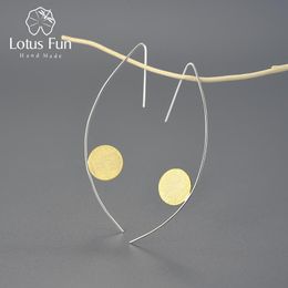 Knot Lotus Fun Real 925 Sterling Silver Handmade Designer Fine Jewellery Modern Minimalism Style Geometric Drop Earrings for Women Gift