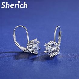 Knot Sherich Snowflake Heart 0.5ct Moissanite Diamonds 100% 925 Sterling Silver Charming Fashion Drop Earrings Women's Brand Jewellery