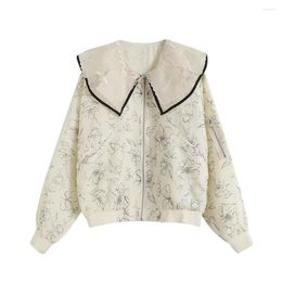 Women's Jackets Women's 2023 Summer Fashion Double Layer Organza Doll Neck Sunscreen Outer Coat Retro Casual And Unique Female Top