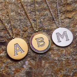 Necklaces 925 Sterling Silver Rainbow Necklace Female Custom Letter Lettering Couple Clavicle Chain 520 Gift Pendant Gift Original Jewelry