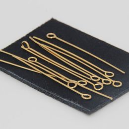 Polish 400pcs 40mm/30mm Gold Tone Stainless Steel Open Eye Pins 21 Gauge for DIY Jewelry Wrapping Looping Making