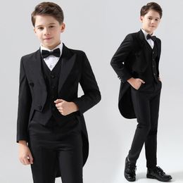 Stage Wear Tuxedo Ballroom Dance Costume Boys Performance Modern Waltz Outfit Chorus Conductor Host DL8800