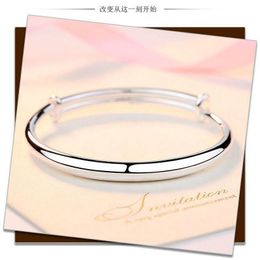 Bangle Free Shipping 100% 999 Sterling Silver Bracelet Pullpull Adjusting Bracelet Bangle Women Fashion Jewelry Gift for Girls Lady