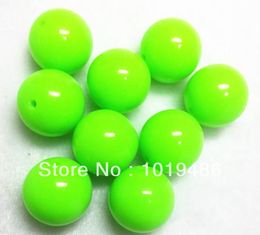 Crystal 20mm 100pcs/lot Light green Colour Acrylic Neon/Fluorescence chunky Beads New Fashion Acrylic Solid Beads for Jewellery