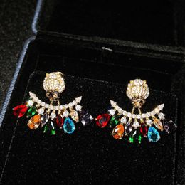 Stud DIWENFU 14K Gold Jewelry Diamond Emerald Stud Earring for Women Aretes De Mujer Bizuteria Gemstone 14K Gold Earrings Orecchini