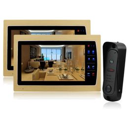 Video Door Phones Homefong 10 Inch Villa Wired Night Visual Color Phone Doorbell Intercom System TFT LCD Monitor 1200TVL Handfree