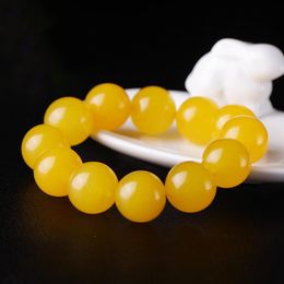 Bangle Natural Yellow Agate 1620mm Bead Bracelet Jewellery Lucky Exorcise evil spirits Auspicious Amulet Fine Jade Jewellery Bracelet