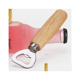 Openers Sell 40Pcs/Lot Personalised Wood Beer Bottle Opener For Wedding Party Gift Drop Delivery Home Garden Kitchen Dining Bar Dhupy