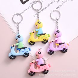 New cartoon creative motorcycle keychain, holiday gift ornaments