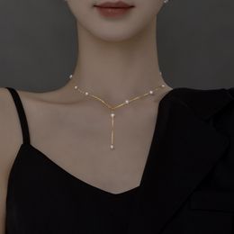 Pendant Necklaces ZHIXI Real 18K Gold Jewellery Natural Pearl Necklace Pendnat Pure Au750 O Chain All Over The Sky Star Party Gift For Women X611 230519