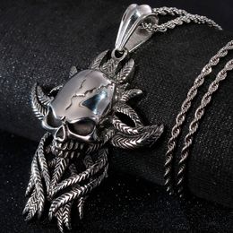 Necklaces Cool Punk Stainless Steel Skull Pendants Necklaces For Men Fathers' Day Birthday Gifts For Boyfriend Best Friends Dropshipping