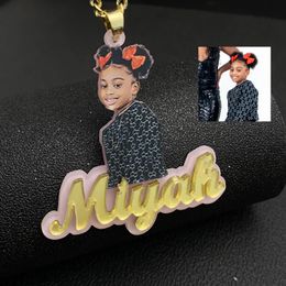 Necklaces Custom Picture Necklace Name AcrylicJewelry Pendant With Picture Chain Necklace For Women Children's Baby Gift