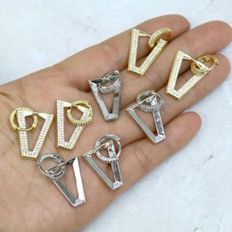 Knot 5 Pairs V shape earrings Trendy Geomeric mix silver and gold dangle zircon earrings for women