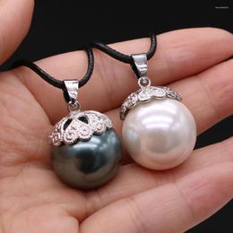 Pendant Necklaces Pearl Choker Necklace For Women Ball Shape Black White Shell Bead Wedding Jewellery Lady Gifts