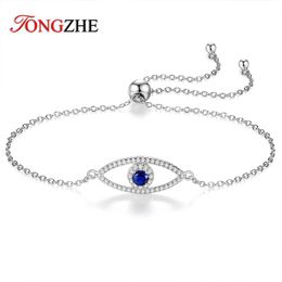 Bangle TONGZHE Evil Eye Bracelets for Women Hand Eye 925 Sterling Silver Fatima Hamsa Horse Hoof Handmade Lucky Turkey Jewellery