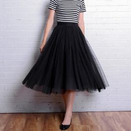 Skirts 2023 Spring Summer High Waist Tulle Women Fashion Long Patchwork Tutu Skirt Sun Fluffy Jupe Longue Femme EGL028