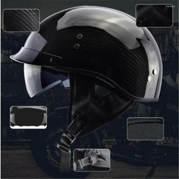 Motorcycle Helmets Sell Real Carbon Fibre German Helmet Dot Biker Black Shorty Half M L Xl Xxl
