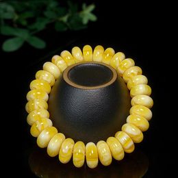 Bangles Natural Amber Stone Balinese Beeswax Bracelet Amber Bracelet Cake Chicken Oil Gold Beads Wheel Abacus Beads Exotic Ornaments