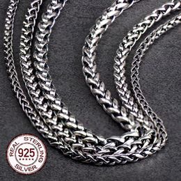 Necklaces S925 Metal Making 3mm 4mm 5mm Dragon Keel Chain as Men Gift and with Wood Box