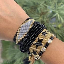 Bracelets ZHONGVI Bracelet Women Turkish Evil Eye Bracelet MIYUKI Jewellery Red Beaded Loom Star Pulsera Mujer Handmade Tassel Joyeria