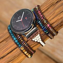 Bracelets Unique Natural Stones 5 Layers Wrap Watch Band Handmade Boho Fashion Samsung Watch Strap Wholesale